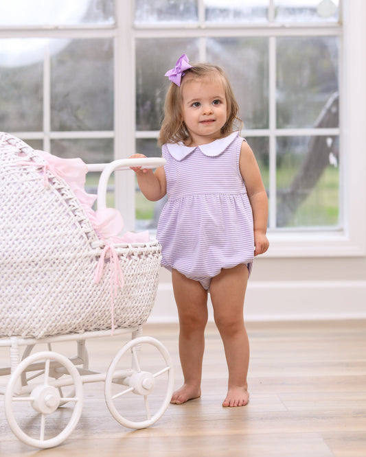 Charlotte Sleeveless Bubble- Lavender Stripe