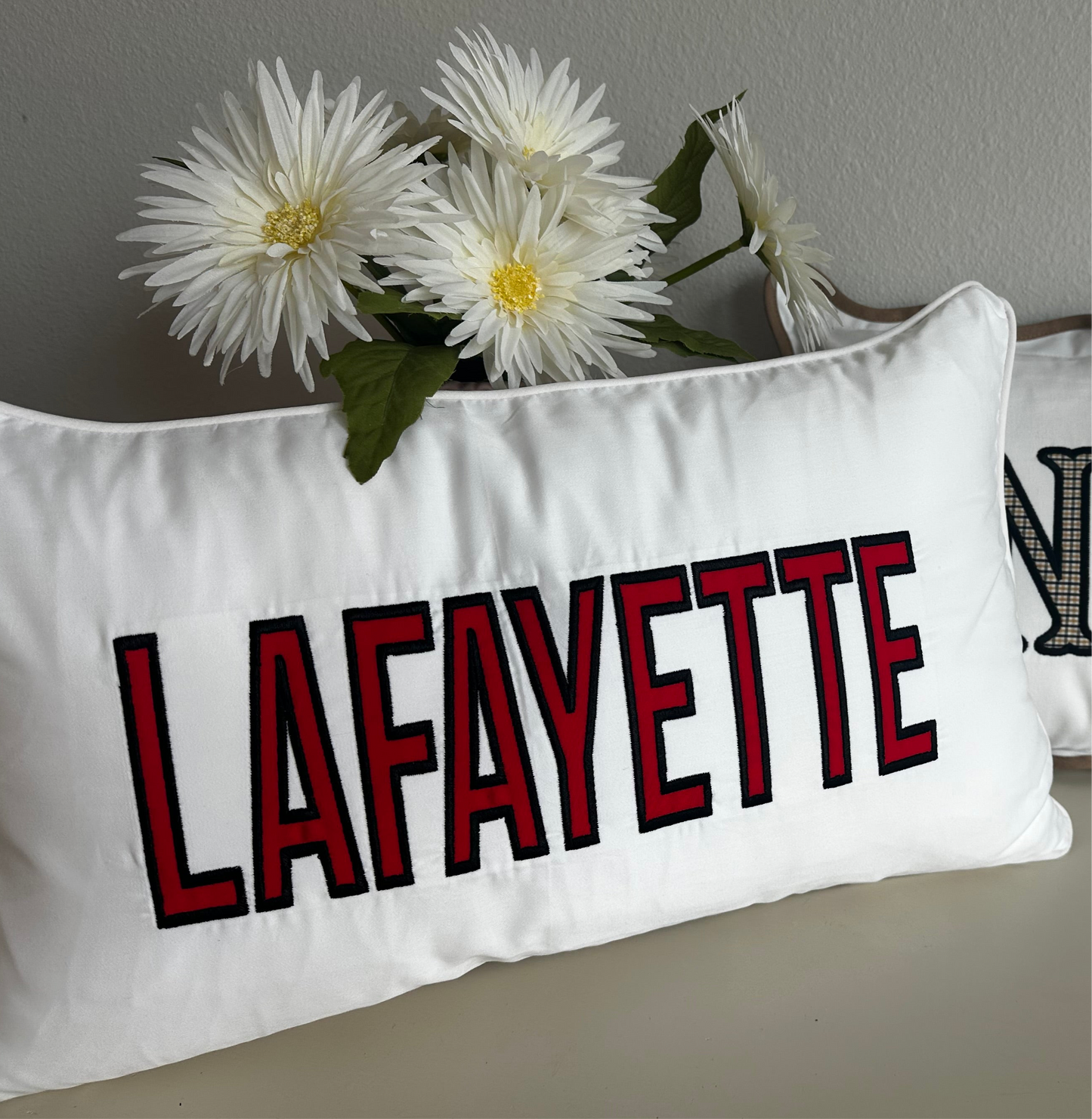 Piping nursery pillow