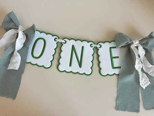 Embroidered “ONE” Birthday Banner