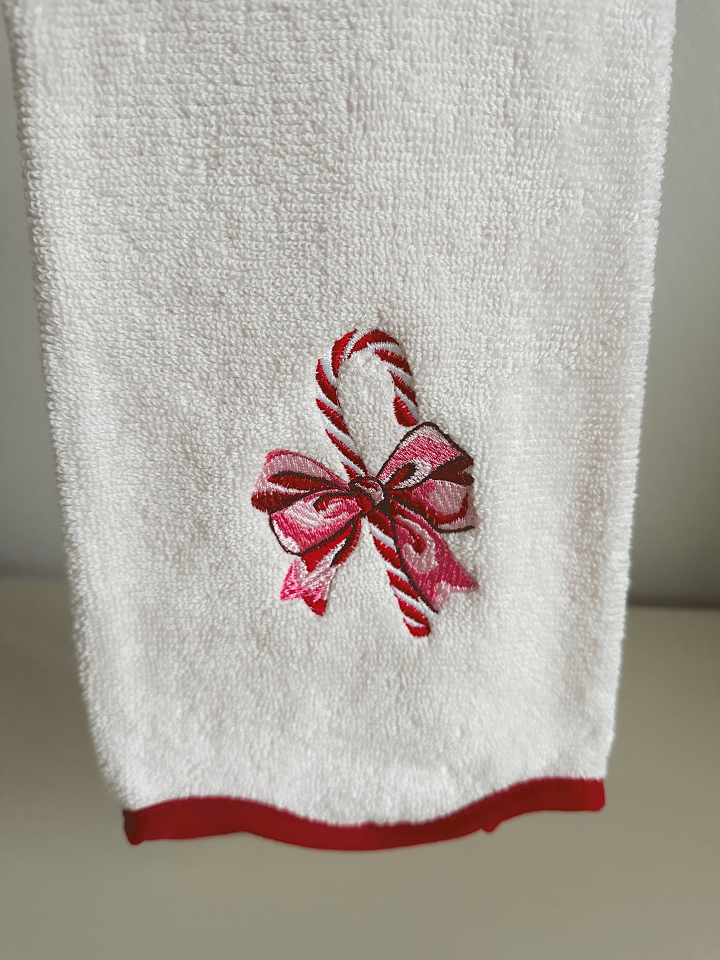 Candy Cane Christmas hand towel