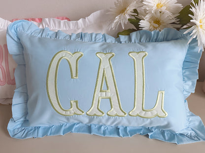 Ruffle nursery pillow