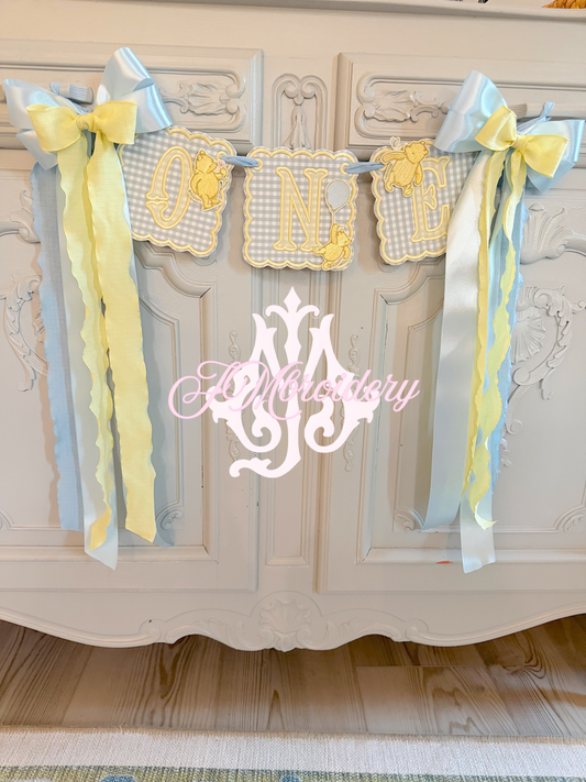 Appliqué ONE Birthday banner