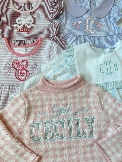 Gingham roll neck sweater