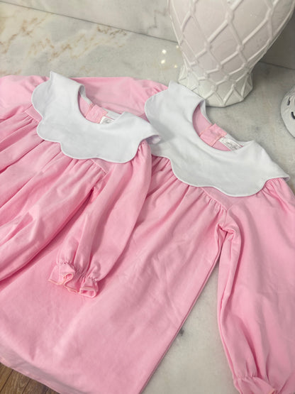 Lottie Pink Scalloped Collar Bubble