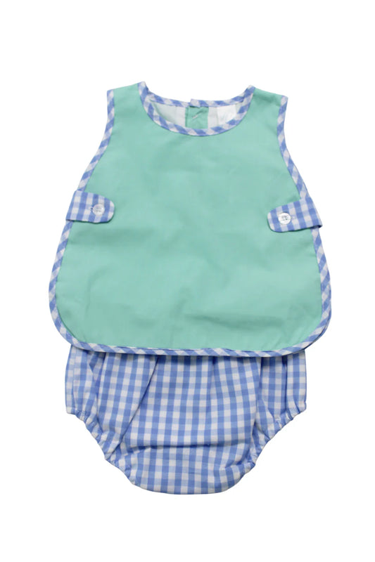 Hampton James Mint Gingham Apron set