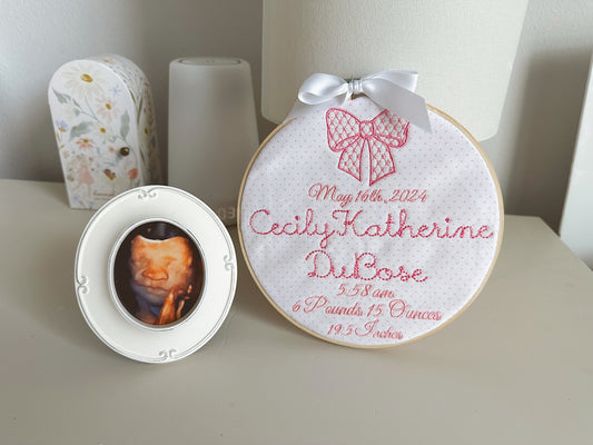 Birth stat plaque