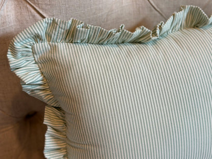 Striped ruffle pillow