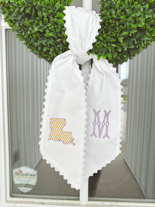 Louisiana wreath sash