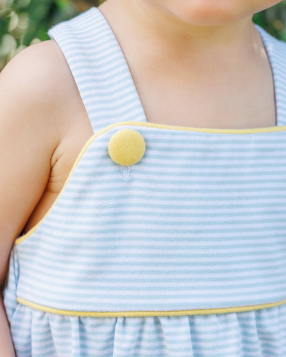 Luke Sunsuit - Light Blue Stripe and Yellow