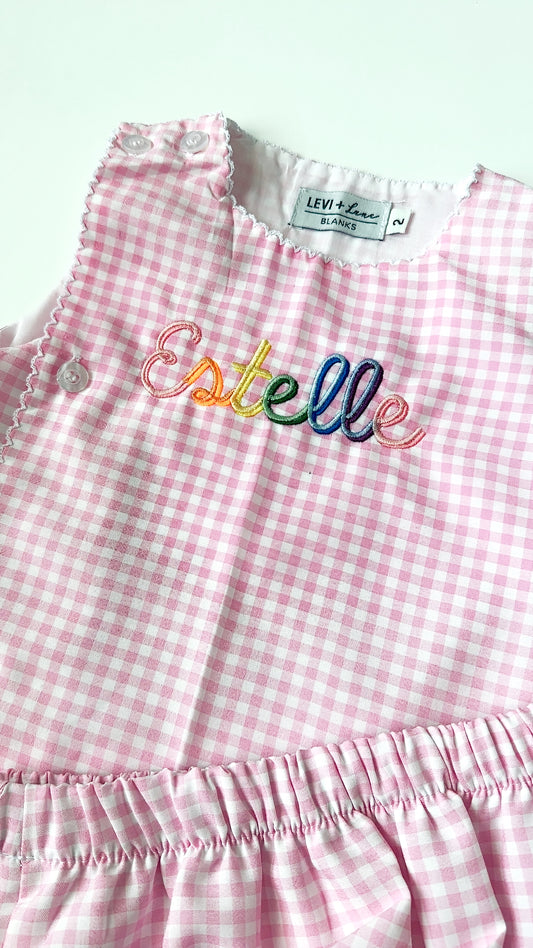Pink Gingham Diaper Sets
