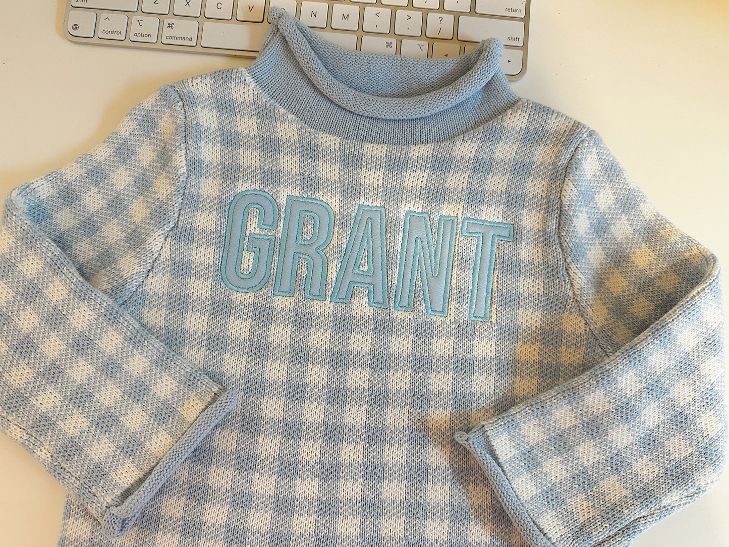 Hampton James Gingham Rollneck Sweater