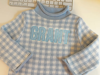 Hampton James Gingham Rollneck Sweater