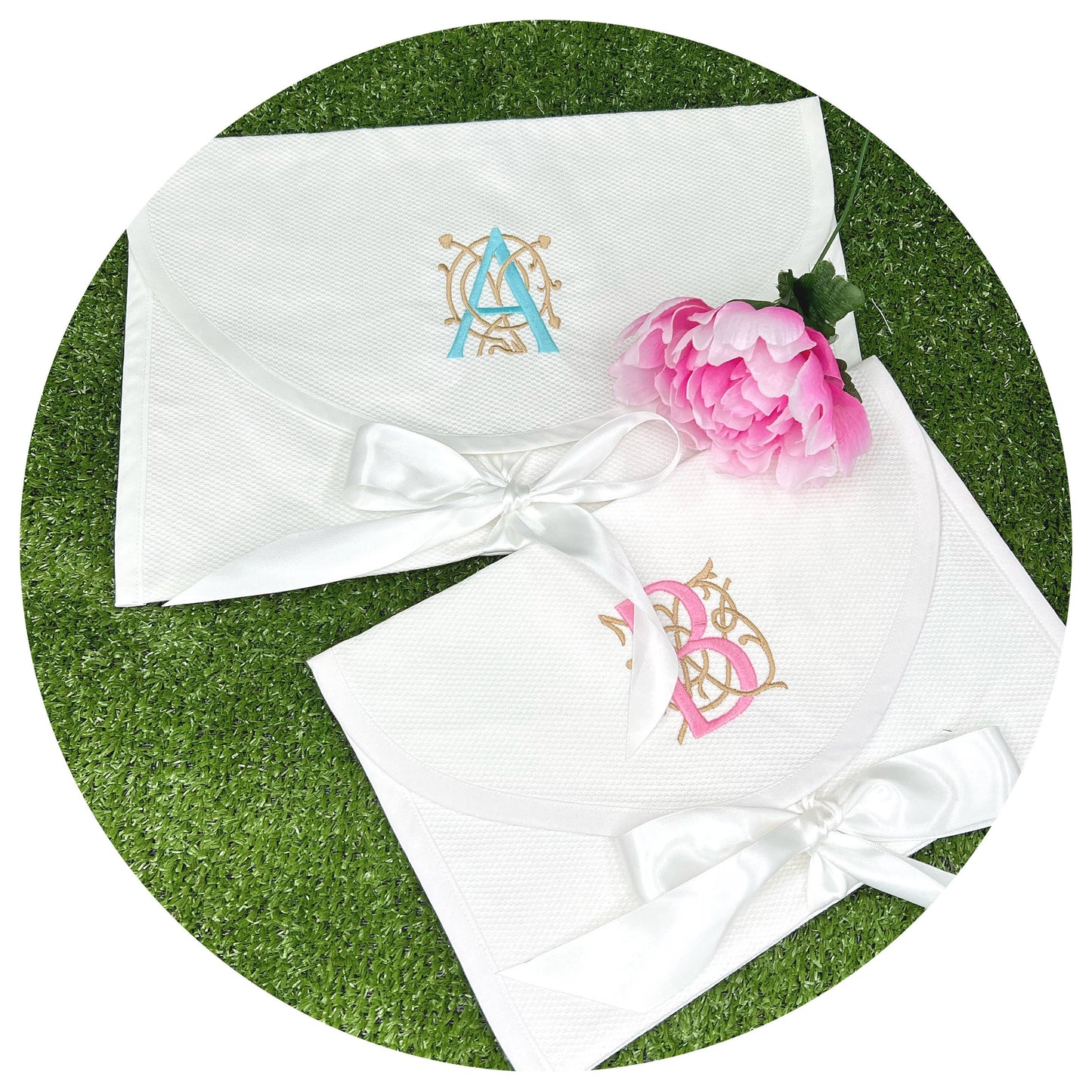 White Cotton Pique Envelope Bag