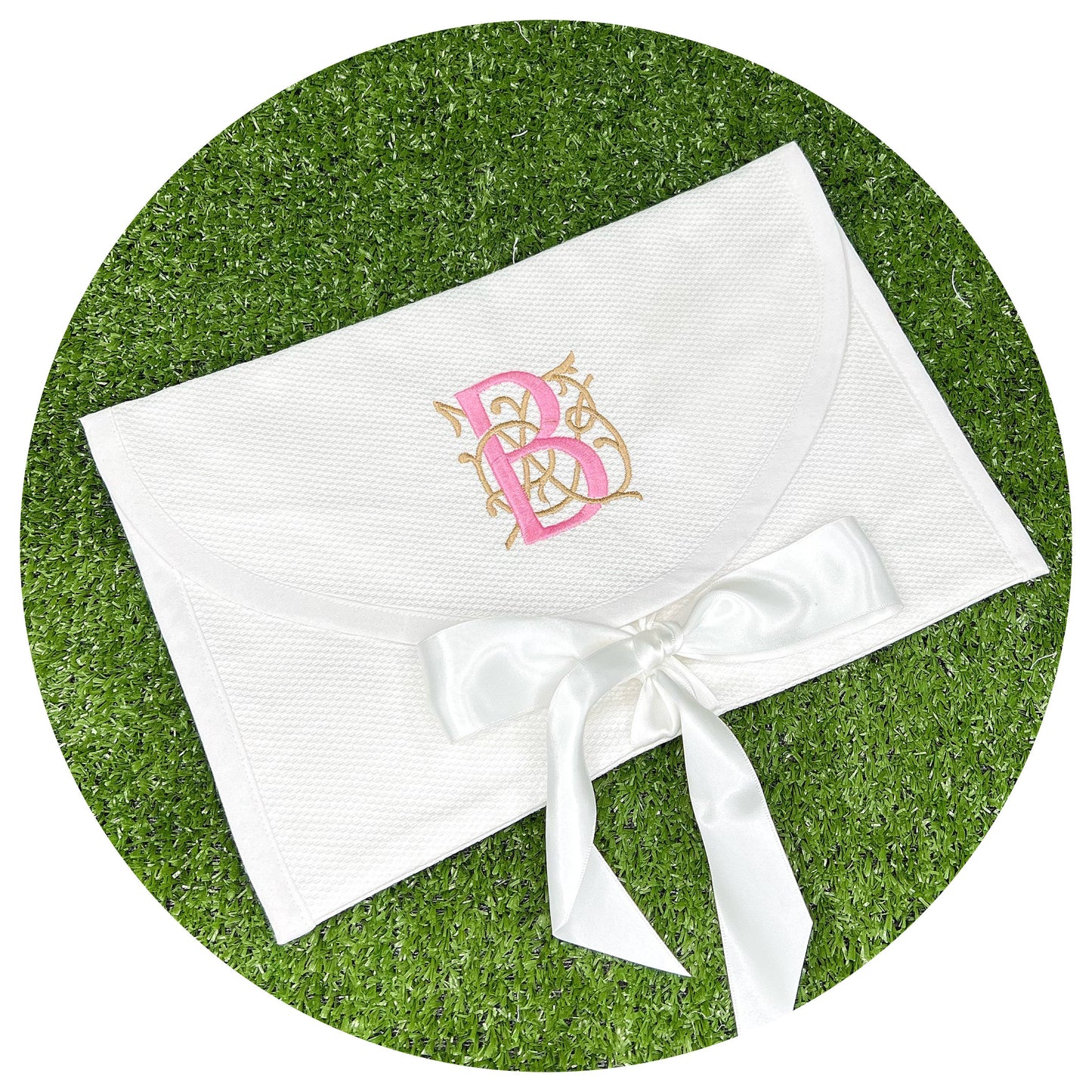 White Cotton Pique Envelope Bag
