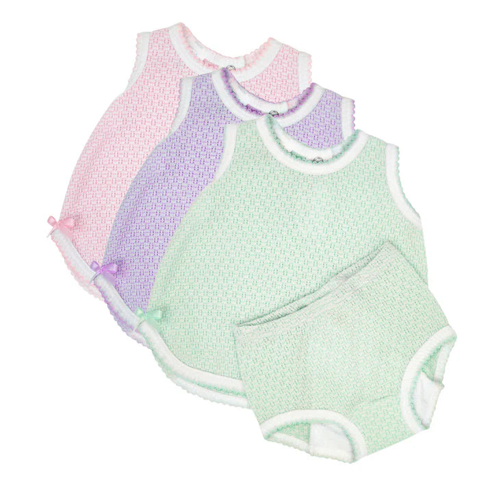 Paty Knit Solid Color Diaper Set **preorder**
